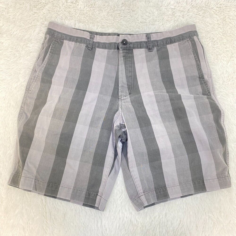 The North Face Grey Striped Mens Cotton Shorts Size 36 Regular